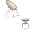 imageBest Choice Products 3Piece Outdoor Acapulco AllWeather Patio Conversation Bistro Set wPlastic Rope Glass Top Table and 2 Chairs  NaturalNatural