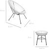imageBest Choice Products 3Piece Outdoor Acapulco AllWeather Patio Conversation Bistro Set wPlastic Rope Glass Top Table and 2 Chairs  NaturalWhite