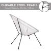 imageBest Choice Products 3Piece Outdoor Acapulco AllWeather Patio Conversation Bistro Set wPlastic Rope Glass Top Table and 2 Chairs  NaturalWhite