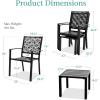 imageBest Choice Products 3Piece Outdoor Bistro Set Stackable Modern Steel Furniture for Porch Garden w 2 Chairs Table Geometric Decor  PeachBlack
