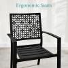 imageBest Choice Products 3Piece Outdoor Bistro Set Stackable Modern Steel Furniture for Porch Garden w 2 Chairs Table Geometric Decor  PeachBlack