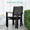 imageBest Choice Products 3Piece Outdoor Bistro Set Stackable Modern Steel Furniture for Porch Garden w 2 Chairs Table Geometric Decor  PeachBlack