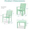 imageBest Choice Products 3Piece Outdoor Bistro Set Stackable Modern Steel Furniture for Porch Garden w 2 Chairs Table Geometric Decor  PeachMint Green