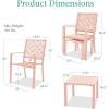 imageBest Choice Products 3Piece Outdoor Bistro Set Stackable Modern Steel Furniture for Porch Garden w 2 Chairs Table Geometric Decor  PeachPeach