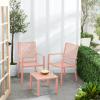 imageBest Choice Products 3Piece Outdoor Bistro Set Stackable Modern Steel Furniture for Porch Garden w 2 Chairs Table Geometric Decor  PeachPeach