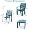 imageBest Choice Products 3Piece Outdoor Bistro Set Stackable Modern Steel Furniture for Porch Garden w 2 Chairs Table Geometric Decor  PeachPeacock Blue