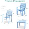 imageBest Choice Products 3Piece Outdoor Bistro Set Stackable Modern Steel Furniture for Porch Garden w 2 Chairs Table Geometric Decor  PeachSky Blue