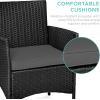 imageBest Choice Products 3Piece Outdoor Wicker Conversation Bistro Set Space Saving Patio Furniture for Garden wSide Table  GrayNavyBlackGray