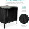 imageBest Choice Products 3Piece Outdoor Wicker Conversation Bistro Set Space Saving Patio Furniture for Garden wSide Table  GrayNavyBlackPeacock