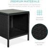 imageBest Choice Products 3Piece Outdoor Wicker Conversation Bistro Set Space Saving Patio Furniture for Garden wSide Table  GrayNavyBlackTeal