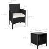 imageBest Choice Products 3Piece Outdoor Wicker Conversation Bistro Set Space Saving Patio Furniture for Garden wSide Table  GrayNavyBlackWhite Sand