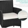imageBest Choice Products 3Piece Outdoor Wicker Conversation Bistro Set Space Saving Patio Furniture for Garden wSide Table  GrayNavyBlackWhite Sand