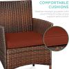 imageBest Choice Products 3Piece Outdoor Wicker Conversation Bistro Set Space Saving Patio Furniture for Garden wSide Table  GrayNavyBrownDark Rust
