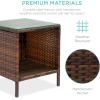 imageBest Choice Products 3Piece Outdoor Wicker Conversation Bistro Set Space Saving Patio Furniture for Garden wSide Table  GrayNavyBrownNavy