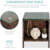 imageBest Choice Products 3Piece Outdoor Wicker Conversation Bistro Set Space Saving Patio Furniture for Garden wSide Table  GrayNavyBrownNavy