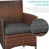 imageBest Choice Products 3Piece Outdoor Wicker Conversation Bistro Set Space Saving Patio Furniture for Garden wSide Table  GrayNavyBrownStone Gray