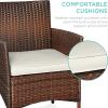 imageBest Choice Products 3Piece Outdoor Wicker Conversation Bistro Set Space Saving Patio Furniture for Garden wSide Table  GrayNavyBrownWhite Sand