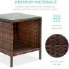 imageBest Choice Products 3Piece Outdoor Wicker Conversation Bistro Set Space Saving Patio Furniture for Garden wSide Table  GrayNavyBrownWhite Sand