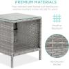 imageBest Choice Products 3Piece Outdoor Wicker Conversation Bistro Set Space Saving Patio Furniture for Garden wSide Table  GrayNavyGrayCream