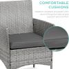 imageBest Choice Products 3Piece Outdoor Wicker Conversation Bistro Set Space Saving Patio Furniture for Garden wSide Table  GrayNavyGrayGray