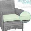 imageBest Choice Products 3Piece Outdoor Wicker Conversation Bistro Set Space Saving Patio Furniture for Garden wSide Table  GrayNavyGrayLight Mint