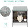 imageBest Choice Products 3Piece Outdoor Wicker Conversation Bistro Set Space Saving Patio Furniture for Garden wSide Table  GrayNavyGrayNavy