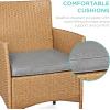 imageBest Choice Products 3Piece Outdoor Wicker Conversation Bistro Set Space Saving Patio Furniture for Garden wSide Table  GrayNavyNaturalCement Gray