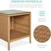 imageBest Choice Products 3Piece Outdoor Wicker Conversation Bistro Set Space Saving Patio Furniture for Garden wSide Table  GrayNavyNaturalIvory