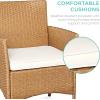 imageBest Choice Products 3Piece Outdoor Wicker Conversation Bistro Set Space Saving Patio Furniture for Garden wSide Table  GrayNavyNaturalIvory