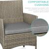 imageBest Choice Products 3Piece Outdoor Wicker Conversation Bistro Set Space Saving Patio Furniture for Garden wSide Table  GrayNavyTaupeCement Gray
