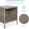 imageBest Choice Products 3Piece Outdoor Wicker Conversation Bistro Set Space Saving Patio Furniture for Garden wSide Table  GrayNavyTaupeCement Gray