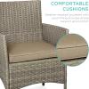 imageBest Choice Products 3Piece Outdoor Wicker Conversation Bistro Set Space Saving Patio Furniture for Garden wSide Table  GrayNavyTaupeDesert