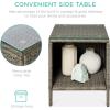 imageBest Choice Products 3Piece Outdoor Wicker Conversation Bistro Set Space Saving Patio Furniture for Garden wSide Table  GrayNavyTaupeSlate Green