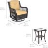 imageBest Choice Products 3Piece Outdoor Wicker Patio Bistro Set w 2 360Degree Swivel Rocking Chairs and Tempered Glass Top Side Table  NavyBeige