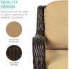 imageBest Choice Products 3Piece Outdoor Wicker Patio Bistro Set w 2 360Degree Swivel Rocking Chairs and Tempered Glass Top Side Table  NavyBeige