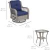 imageBest Choice Products 3Piece Outdoor Wicker Patio Bistro Set w 2 360Degree Swivel Rocking Chairs and Tempered Glass Top Side Table  NavyNavy