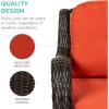 imageBest Choice Products 3Piece Outdoor Wicker Patio Bistro Set w 2 360Degree Swivel Rocking Chairs and Tempered Glass Top Side Table  NavyRust