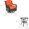 imageBest Choice Products 3Piece Outdoor Wicker Patio Bistro Set w 2 360Degree Swivel Rocking Chairs and Tempered Glass Top Side Table  NavyRust