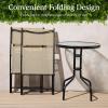 imageBest Choice Products 3Piece Patio Bistro Dining Furniture Set wGlass Tabletop 2 Folding Chairs Steel Frame Polyester Fabric  GrayBeige