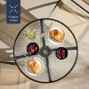 imageBest Choice Products 3Piece Patio Bistro Dining Furniture Set wGlass Tabletop 2 Folding Chairs Steel Frame Polyester Fabric  GrayBeige