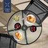 imageBest Choice Products 3Piece Patio Bistro Dining Furniture Set wGlass Tabletop 2 Folding Chairs Steel Frame Polyester Fabric  GrayBlack