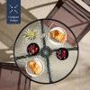imageBest Choice Products 3Piece Patio Bistro Dining Furniture Set wGlass Tabletop 2 Folding Chairs Steel Frame Polyester Fabric  GrayBrown