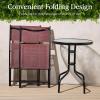 imageBest Choice Products 3Piece Patio Bistro Dining Furniture Set wGlass Tabletop 2 Folding Chairs Steel Frame Polyester Fabric  GrayBurgundy
