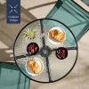 imageBest Choice Products 3Piece Patio Bistro Dining Furniture Set wGlass Tabletop 2 Folding Chairs Steel Frame Polyester Fabric  GrayDark Green