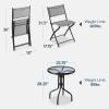 imageBest Choice Products 3Piece Patio Bistro Dining Furniture Set wGlass Tabletop 2 Folding Chairs Steel Frame Polyester Fabric  GrayGrey