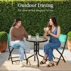imageBest Choice Products 3Piece Patio Bistro Dining Furniture Set wGlass Tabletop 2 Folding Chairs Steel Frame Polyester Fabric  GrayMint