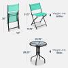 imageBest Choice Products 3Piece Patio Bistro Dining Furniture Set wGlass Tabletop 2 Folding Chairs Steel Frame Polyester Fabric  GrayMint