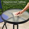 imageBest Choice Products 3Piece Patio Bistro Dining Furniture Set wGlass Tabletop 2 Folding Chairs Steel Frame Polyester Fabric  GrayNavy