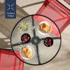 imageBest Choice Products 3Piece Patio Bistro Dining Furniture Set wGlass Tabletop 2 Folding Chairs Steel Frame Polyester Fabric  GrayRed