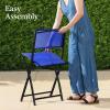 imageBest Choice Products 3Piece Patio Bistro Dining Furniture Set wGlass Tabletop 2 Folding Chairs Steel Frame Polyester Fabric  GrayResort Blue